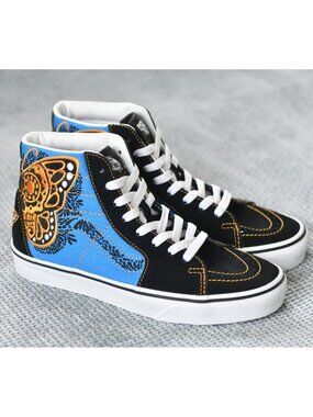 New! Size: 7 Women/5.5 Men | Vans "Dia de Los Muertos" Sk8-Hi Black/Royal Blue